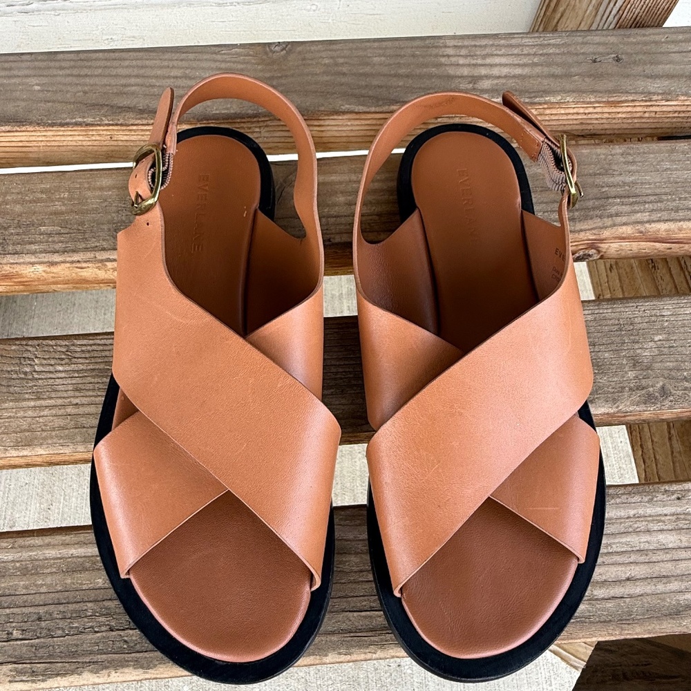 EVERLANE CITY CROSSOVER SANDALS 100% leather size 8.5